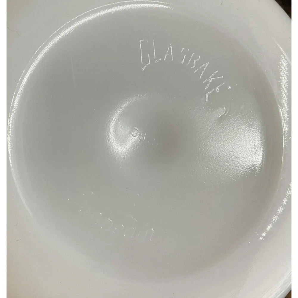 Glasbake 38CG White Milk Glass 4-Quart‎ Mixing Bowl for Sunbeam Mixers VTG USA
